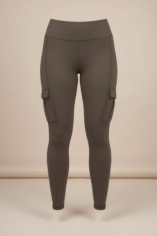 Pantalon Cargo Curvy - Kaki Polyester - vue 3
