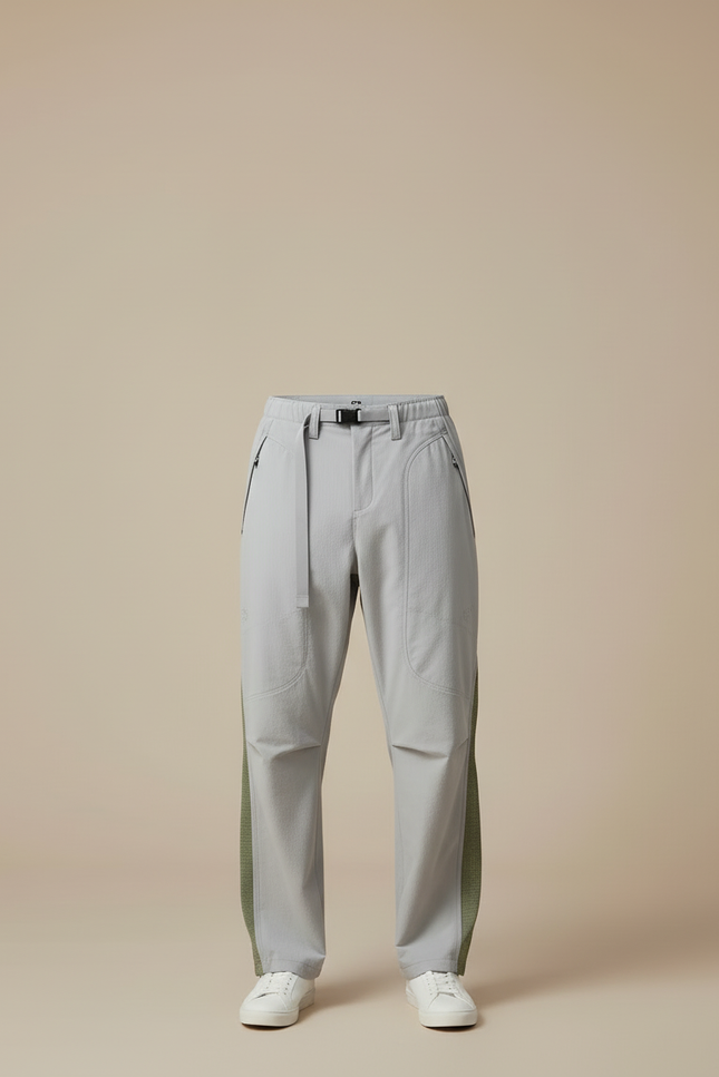 Pantalon Cargo Gris Clair Coupe Droite Décontracté - Polyester - vue 3