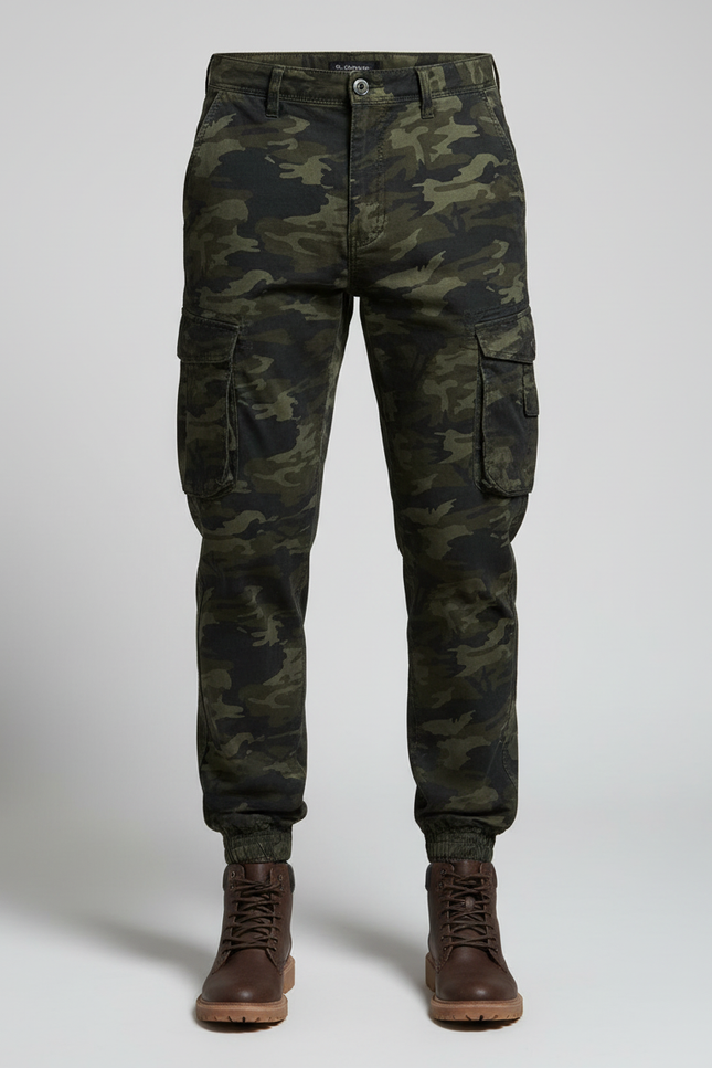Pantalon Cargo Camouflage Militaire Multi-Poches Homme - Multicolore Toile - vue 3