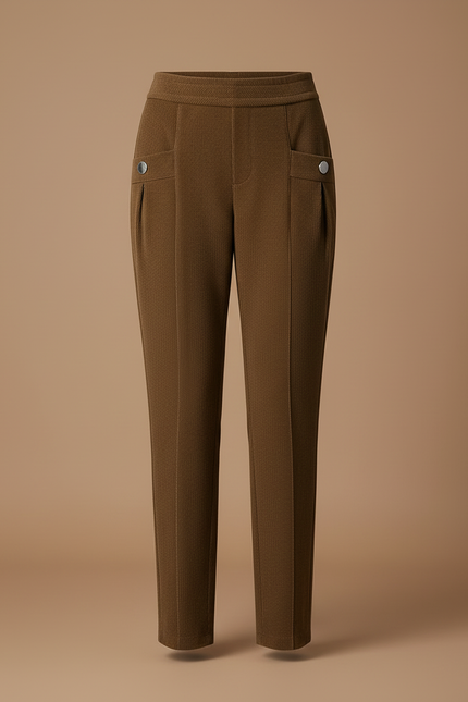 Pantalon Cargo Marron Côtelé Droit Décontracté Femme - Cordé - vue 3