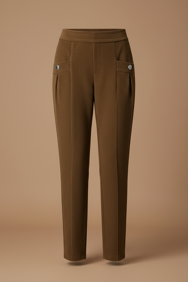 Pantalon Cargo Marron Côtelé Droit Décontracté Femme - Cordé - vue 3