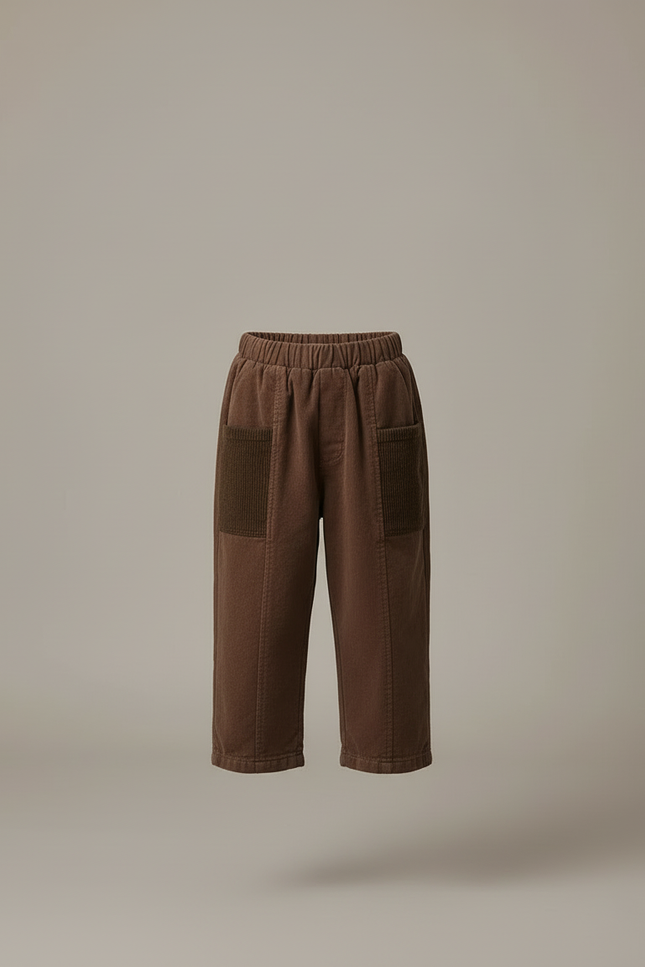 Pantalon Cargo Velours Côtelé Marron Décontracté Enfant - Cordé - vue 3