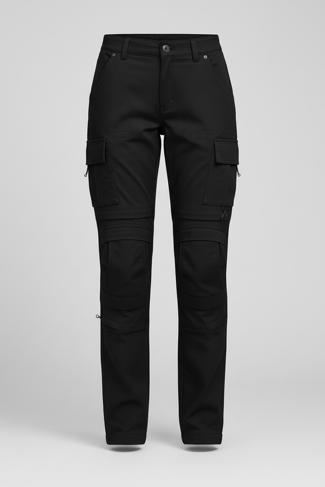 Pantalon Cargo Noir Convertible Décontracté Femme - Toile - vue 3