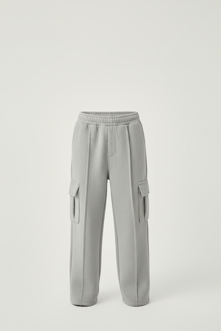 Pantalon Cargo Gris Ample Molletonné Enfant - vue 3