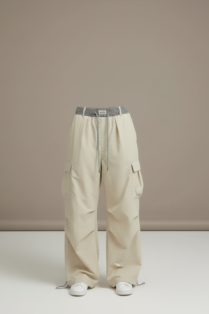 Pantalon Cargo Beige Ample Décontracté Streetwear Femme - Polyester - vue 3