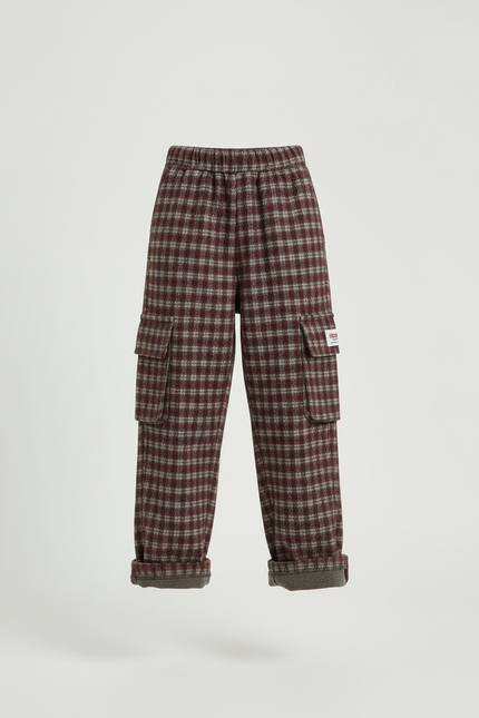 Pantalon Cargo À Carreaux - Bordeaux Tweed - vue 3