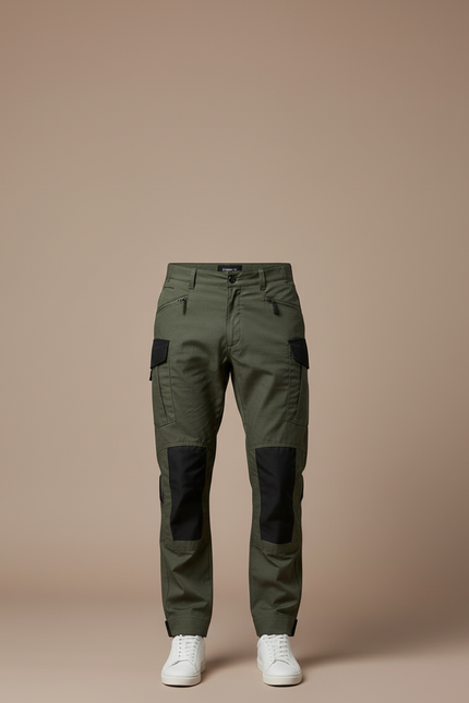 Pantalon Cargo Kaki Résistant Multipoches Décontracté - Toile - vue 3