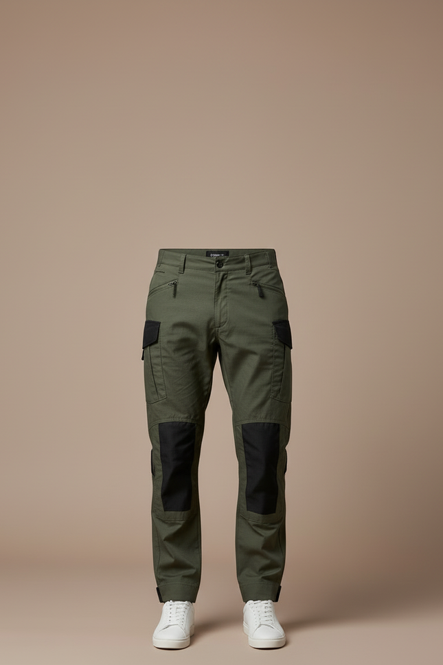 Pantalon Cargo Kaki Résistant Multipoches Décontracté - Toile - vue 3