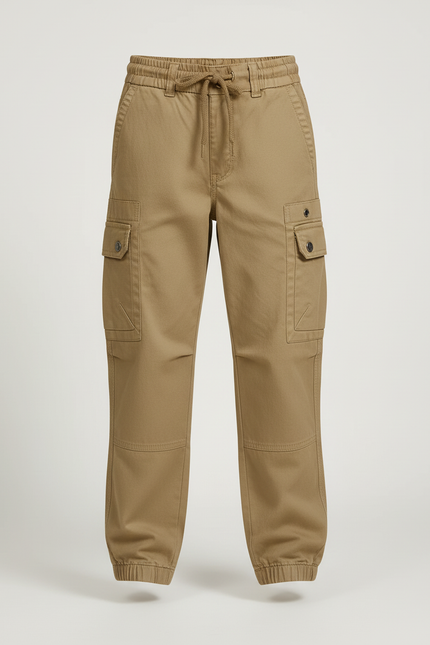 Pantalon Cargo Kaki Coton Ample Multipoches Fille - vue 3