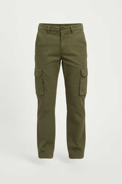 Pantalon Cargo Kaki Droit Multipoches Coton Garçon - vue 3