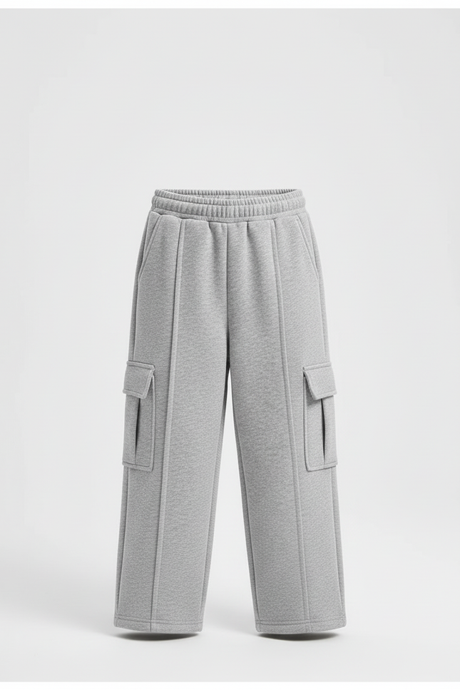 Pantalon Cargo Gris Molletonné Ample Multipoches Enfant - vue 3