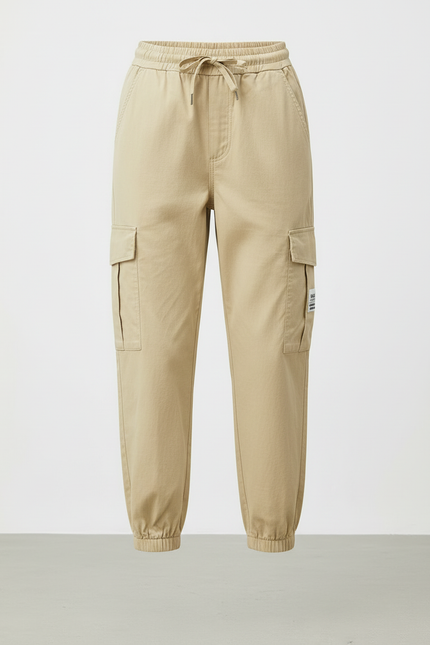 Pantalon Cargo Pantacourt Femme - Beige Toile - vue 3