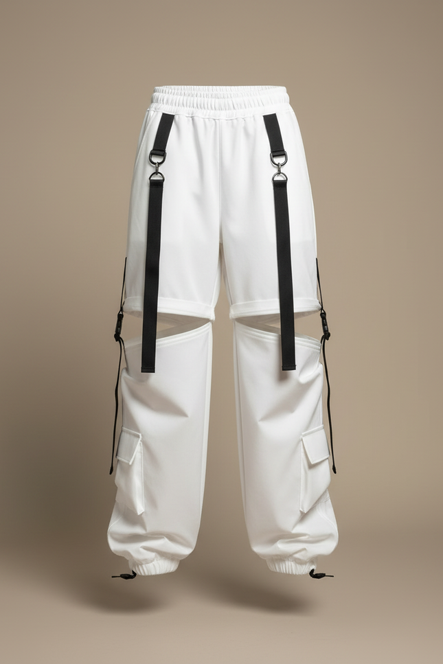 Pantalon Cargo Blanc Ample Amovible Femme - Gabardine - vue 3