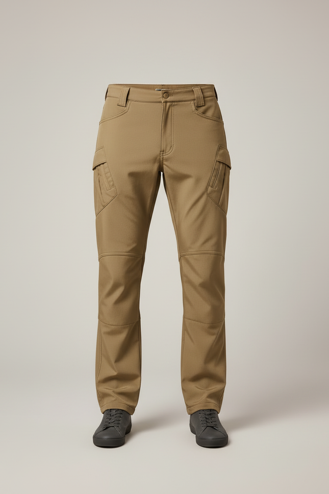 Pantalon Cargo Homme Marron Tactique Extensible Multi-Poches - Camel Polyester - vue 3
