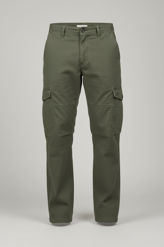 Pantalon Cargo Kaki Coton Résistant Multipoches Homme - Toile - vue 3