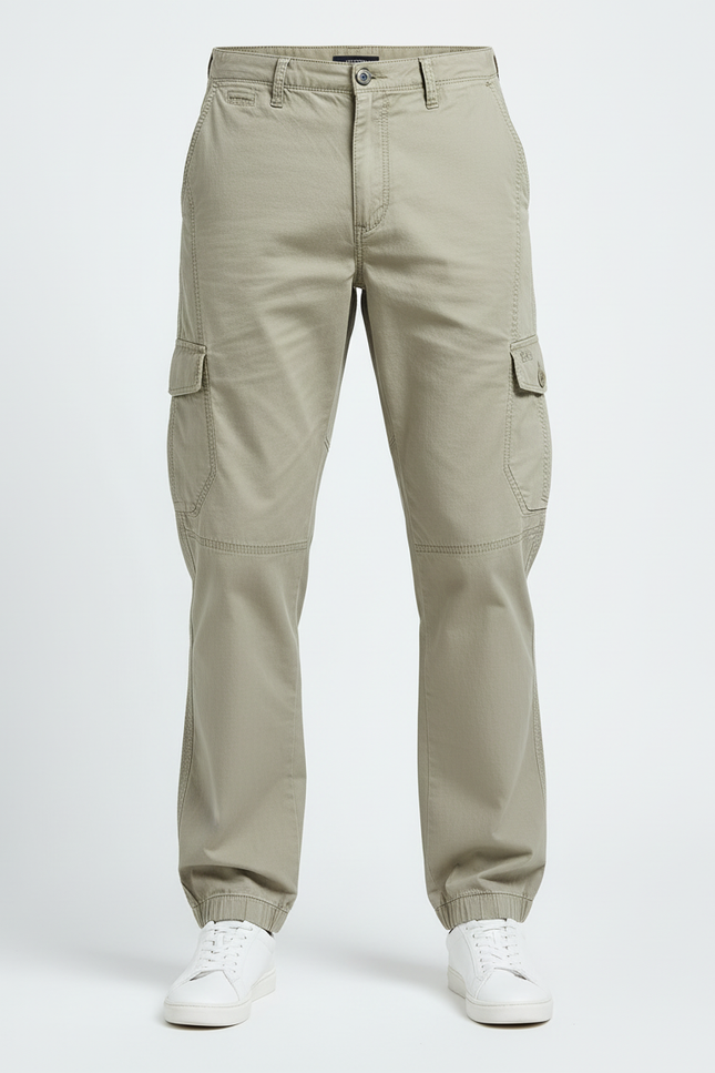 Pantalon Cargo Homme Kaki Coton Ample Poches - Toile - vue 3