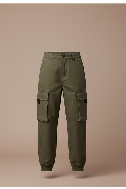 Pantalon Cargo Kaki Ample Multipoches Enfant - Toile - vue 3