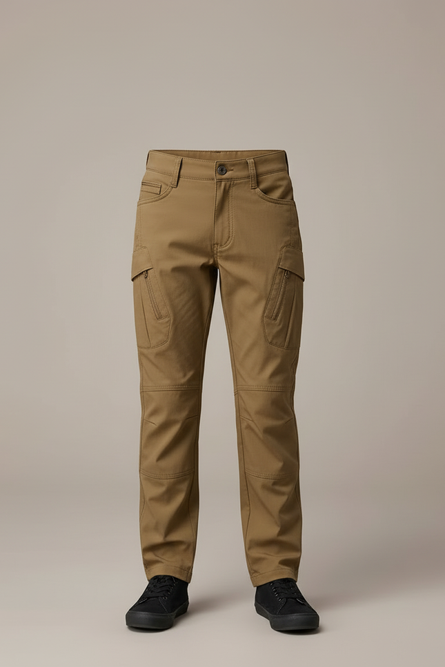 Pantalon Cargo Enfant Kaki Multipoches Décontracté - Polyester - vue 3