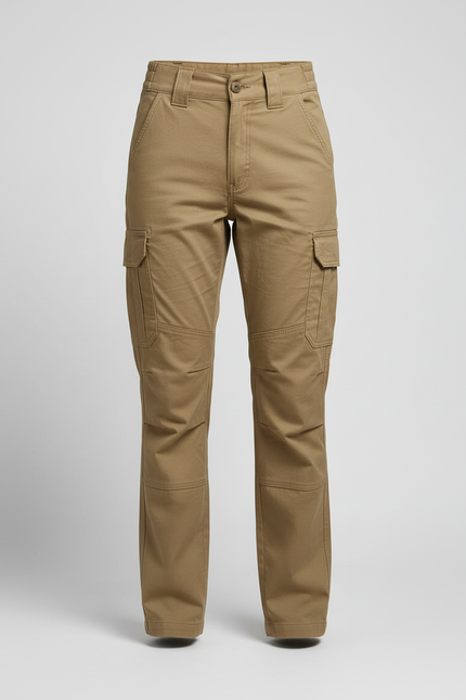 Pantalon Cargo Kaki Ample Multipoches Décontracté - Toile - vue 3