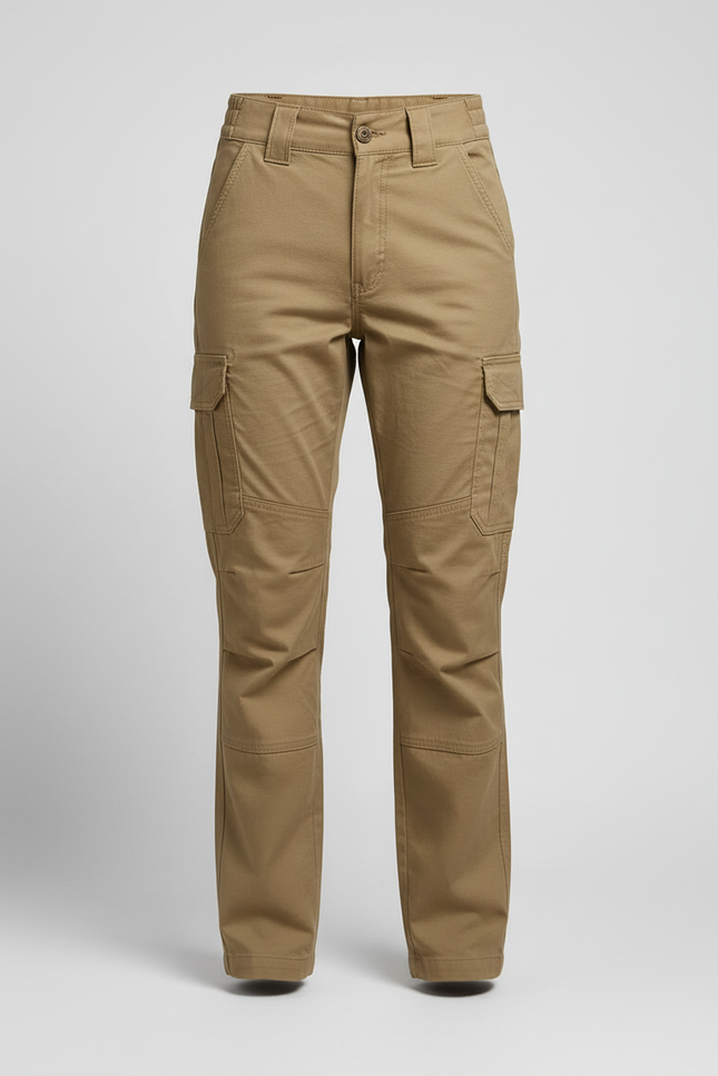 Pantalon Cargo Kaki Ample Multipoches Décontracté - Toile - vue 3