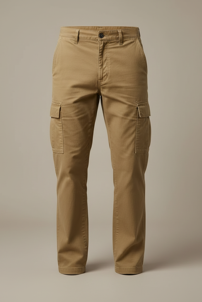 Pantalon Cargo Beige - Kaki Toile - vue 3