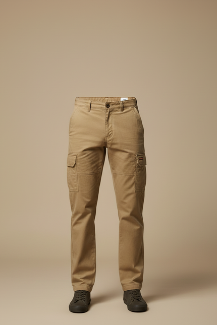 Pantalon Cargo Homme Kaki Coton Décontracté Multipoches - Toile - vue 3