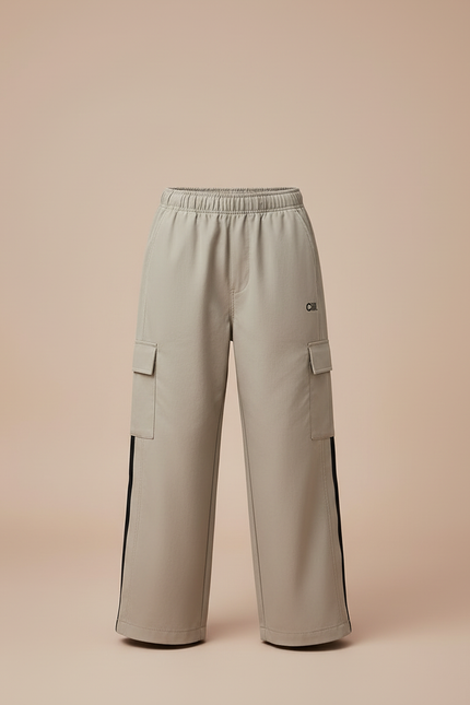 Pantalon Cargo Beige Ample Décontracté Garçon Poches - Toile - vue 3