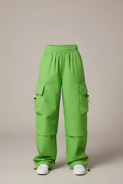 Pantalon Cargo Vert Ample Multipoches Enfant - Polyester - vue 3