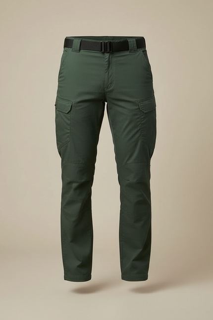 Pantalon Cargo Vert Multipoches Homme Tactique Coton - vue 3