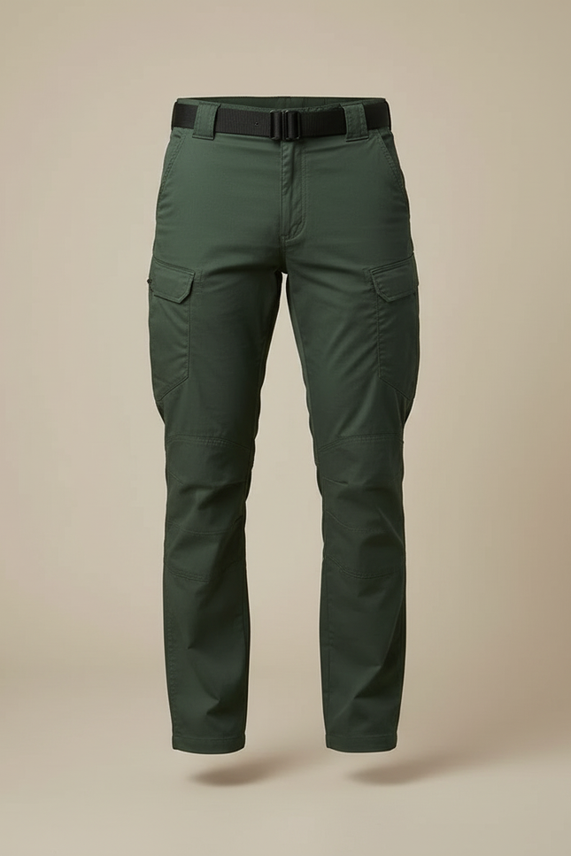Pantalon Cargo Vert Multipoches Homme Tactique Coton - vue 3