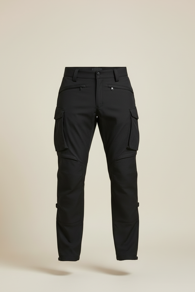 Pantalon Cargo Noir Homme Technique Imperméable Coupe Droite - Polyester - vue 3
