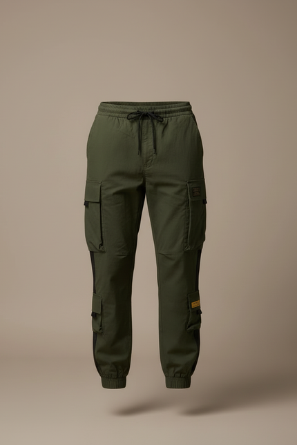 Pantalon Cargo Vert Kaki - Toile - vue 3