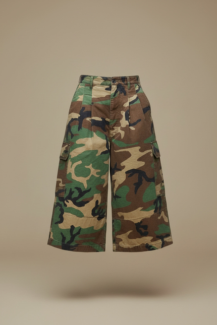 Pantalon Cargo Camouflage Ample Vintage Femme - Multicolore Toile - vue 3