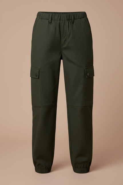 Pantalon Cargo Kaki Décontracté Ample Enfant - Toile - vue 3