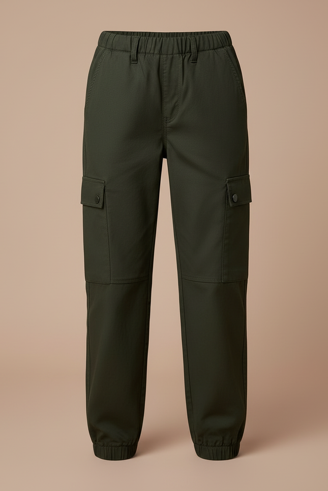 Pantalon Cargo Kaki Décontracté Ample Enfant - Toile - vue 3
