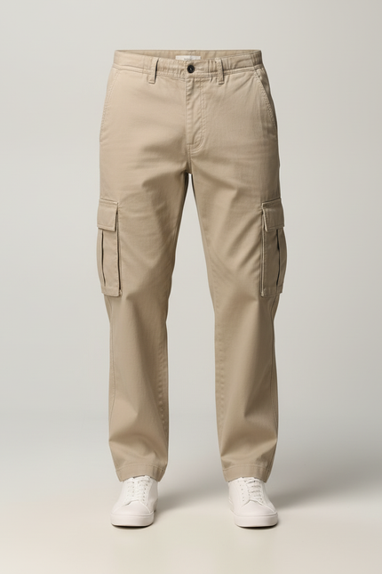 Pantalon Cargo Ample - Beige Toile - vue 3