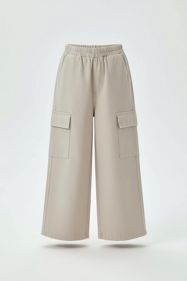 Pantalon Cargo Fille Beige Large - Toile - vue 3