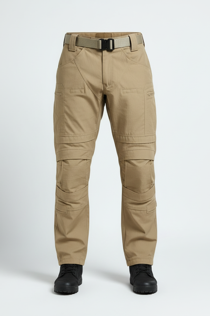 Pantalon Cargo Tactique Beige Robuste Multipoches Homme - Toile - vue 3