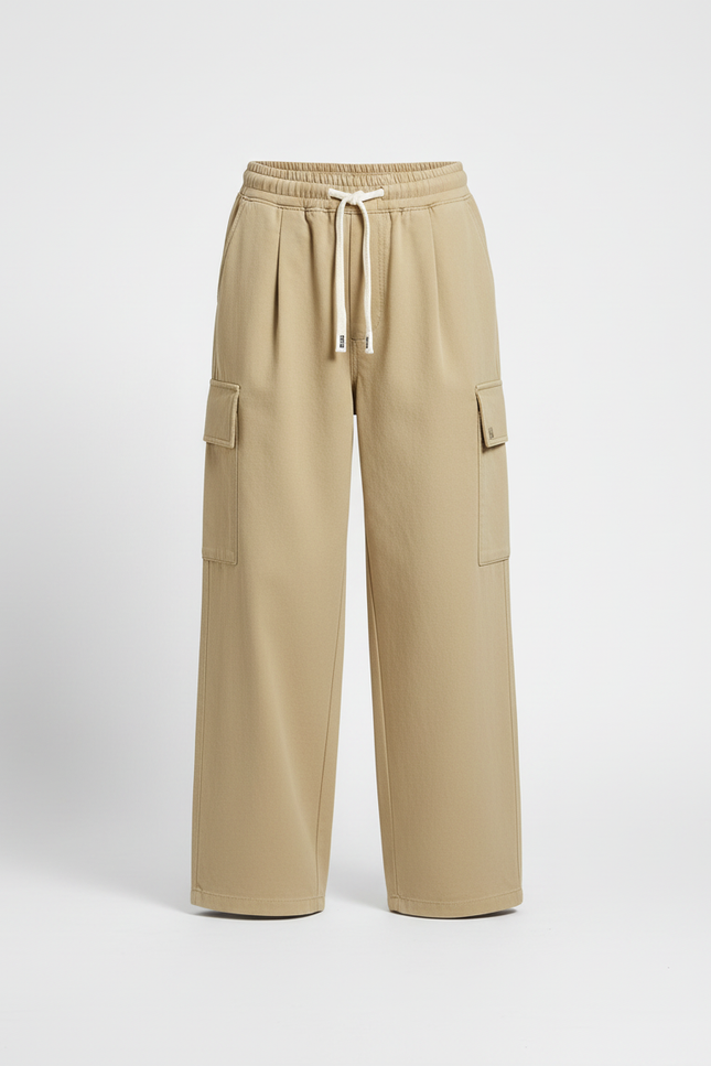 Pantalon Cargo Beige Coton Ample Enfant - vue 3