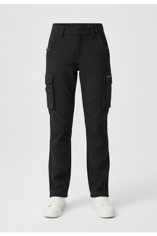 Pantalon Cargo Noir Coupe Droite Décontracté Enfant - Polyester - vue 3