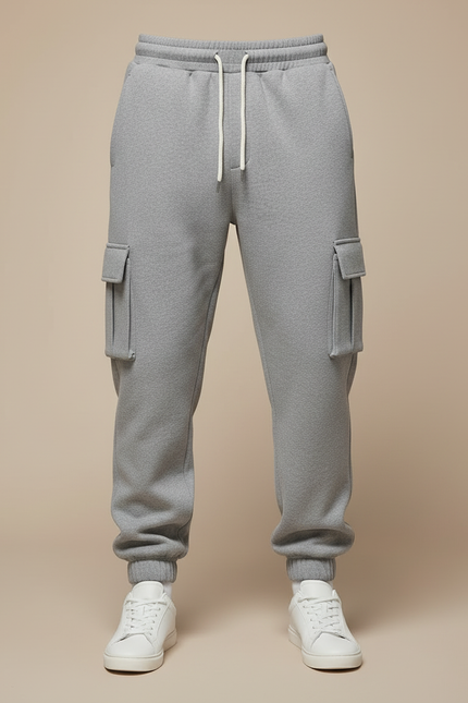 Pantalon Cargo Gris Chiné Molleton Ample Homme - vue 3
