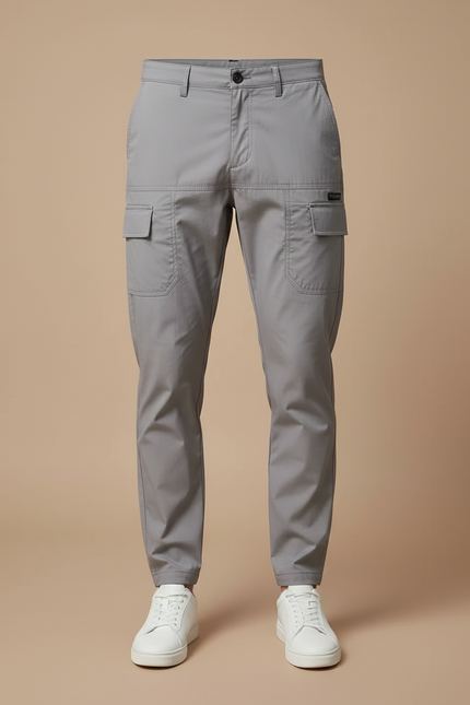 Pantalon Cargo Gris Extensible Multipoches Homme - Polyester - vue 3