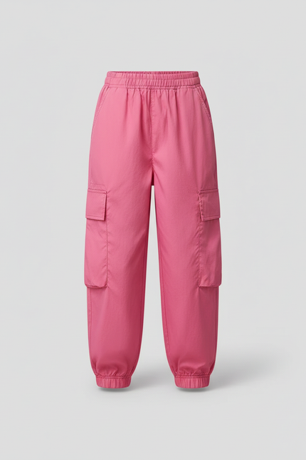 Pantalon Cargo Rose Ample Jogger Fille Streetwear - Polyester - vue 3