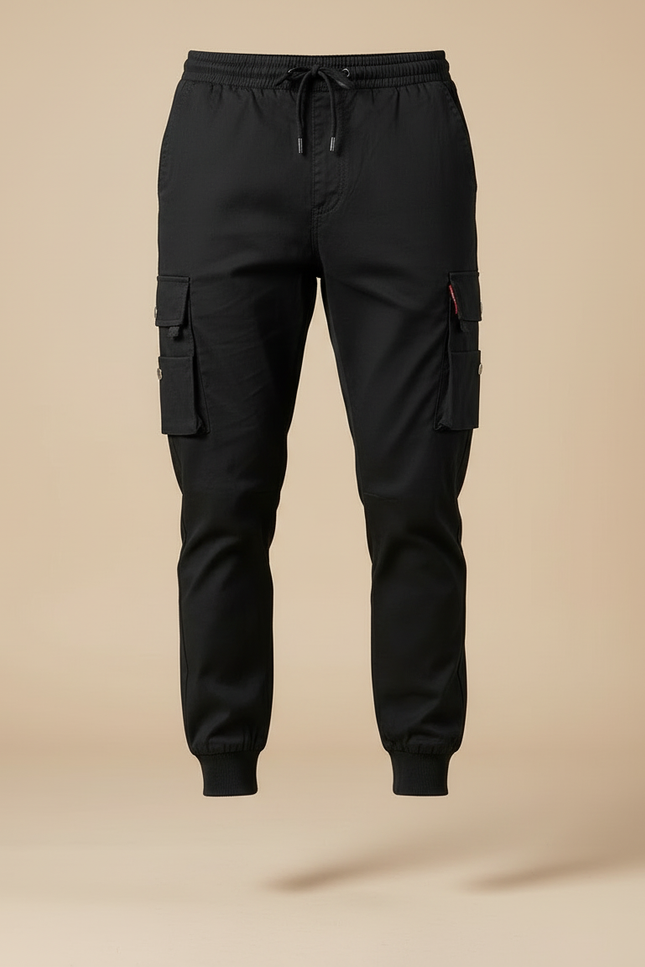 Pantalon Cargo Avec Cordon - Noir Gabardine - vue 3