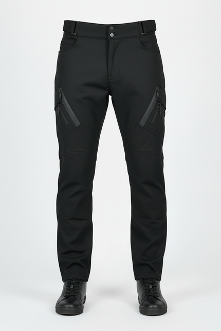 Pantalon Cargo Noir Technique Multipoches Imperméable Homme - Polyester - vue 3