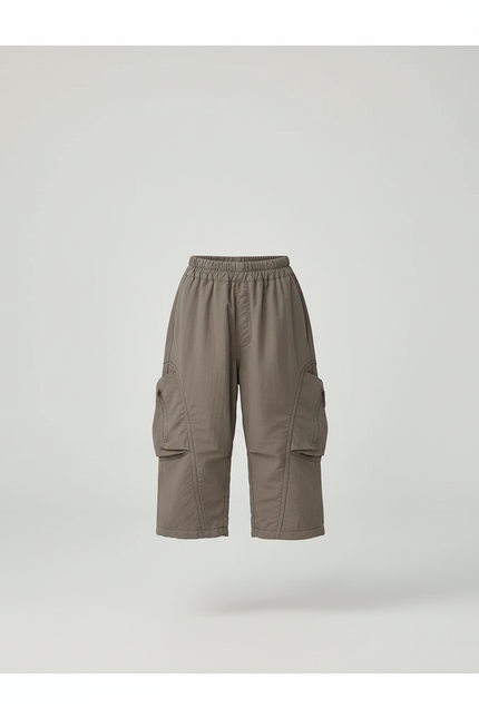 Pantalon Cargo Enfant Ample Gris Chaud - Polyester - vue 3