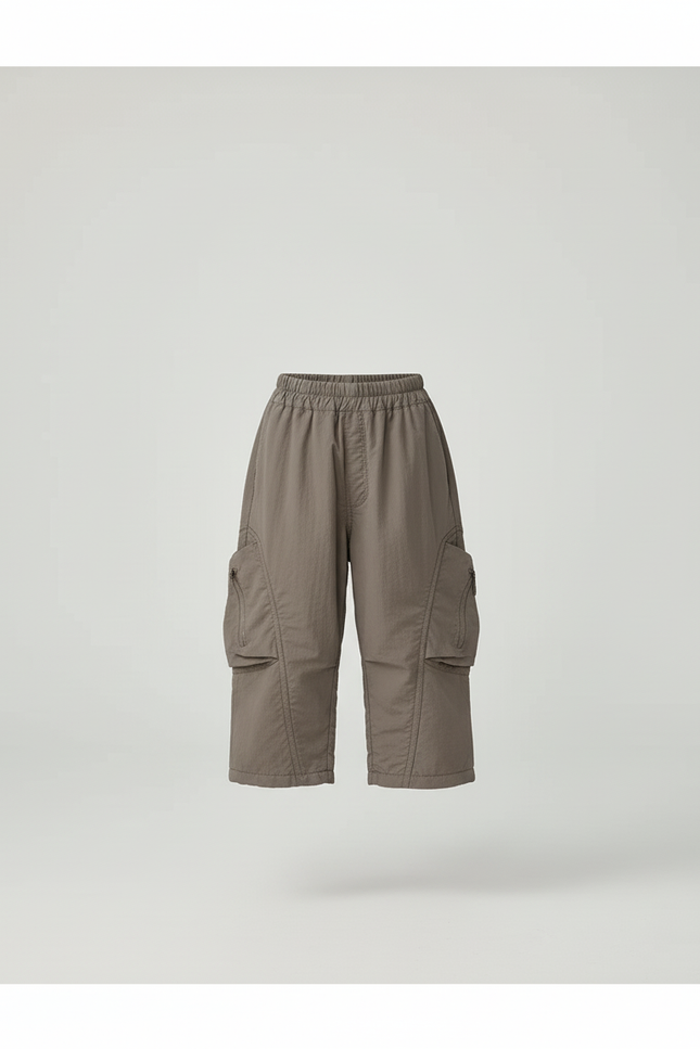 Pantalon Cargo Enfant Ample Gris Chaud - Polyester - vue 3