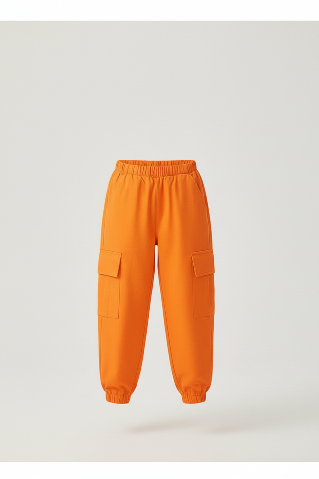 Pantalon Cargo Fille Orange Jogger - Toile - vue 3