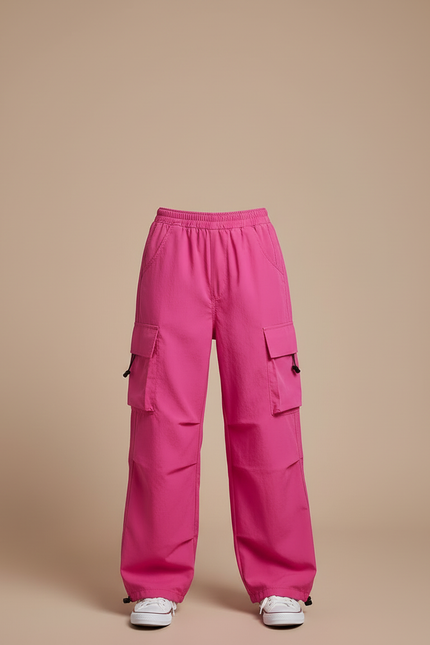 Pantalon Cargo Fille Rose Parachute - Polyester - vue 3