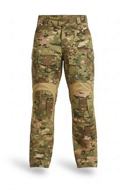 Pantalon Cargo Camouflage Militaire Tactique Multipoches Enfant - Multicolore Toile - vue 3